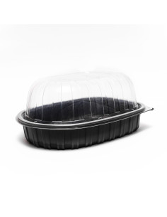 ENVASE POLLO CON TAPA BASE NEGRA
